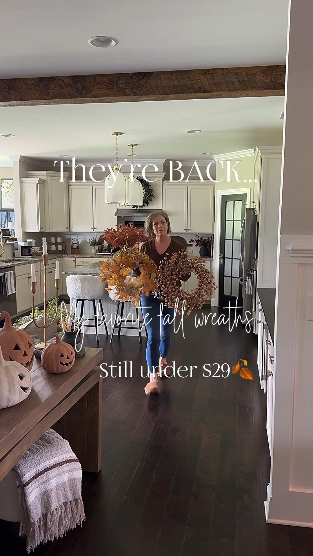 They’re BACK!! My favorite Fall wreaths🍂

Both of these wreaths are absolutely gorgeous and a perfect addition to your fall decor. I used suction cup hooks to attach them to my mirrors.

Fall wreaths, mirror, suction cup hooks, lotus pods, white bowl, rustic vase, moody hydrangeas, flameless candles, console table, terracotta jack o lanterns, brass candelabra, boucle counter stools, island pendant

#LTKHome #LTKSeasonal

#LTKstorytime