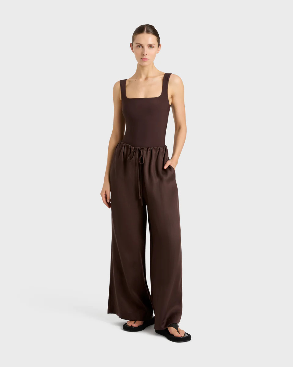 Fluid Drawstring Pant - Mocha | BONDI BORN