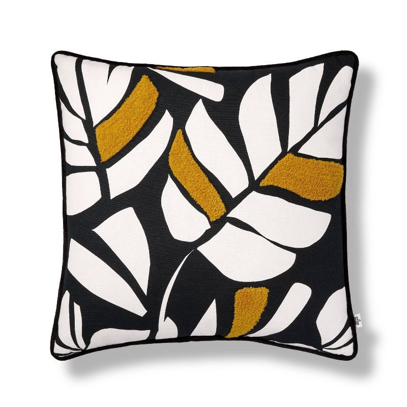 18&#34;x18&#34; Velvet Palm Decorative Square Pillow Yellow - Tabitha Brown for Target | Target