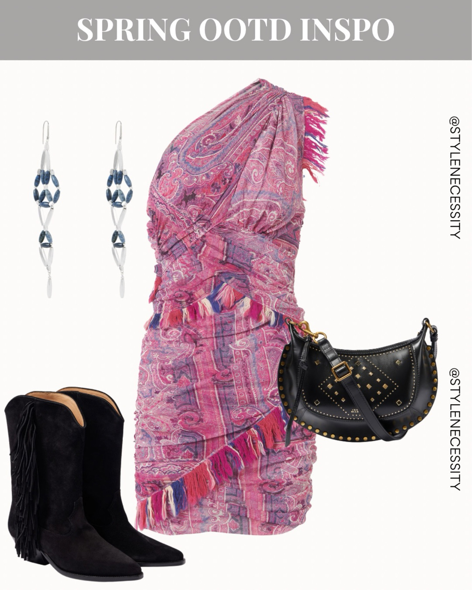 Festival Outfit Inspiration 🎉

Ready to turn heads at your next music fest? This bold paisley mini with tassel details, fringe boots, and a studded crossbody is the look for dancing from day to night. Add some statement earrings and you’re all set to steal the show. 🎪

Which festival are you hitting this year?
Save this for your outfit planning! ✨

#FestivalFashion #FestivalOOTD #WesternGlam #BohoFestivalStyle #FringeBoots #PaisleyPrint #ConcertStyle #SpringFestVibes #StyleNecessity #FestivalInspo #BohoBabe #WeekendVibes #OOTD

#LTKuk #LTKstyletip #LTKfestival