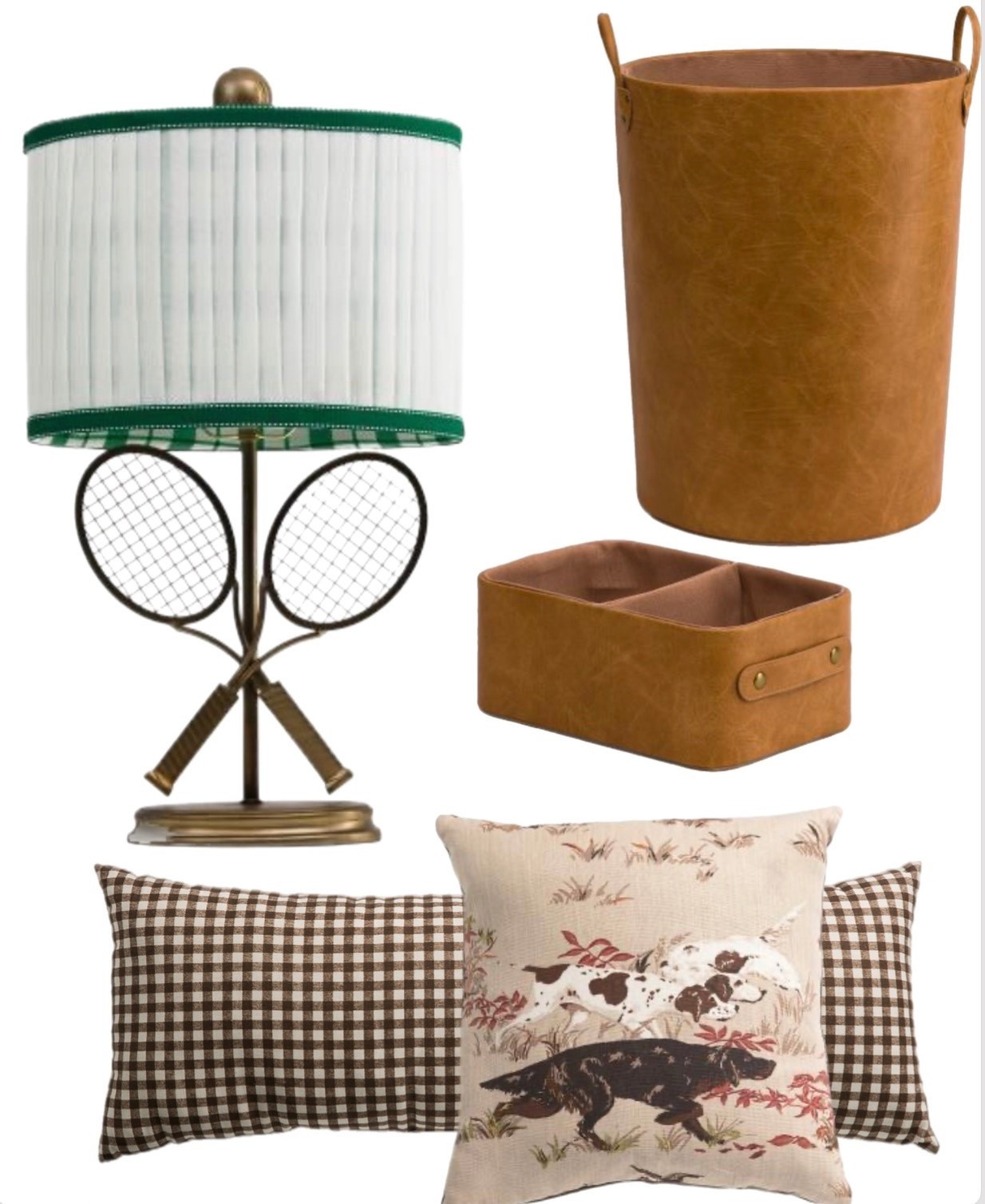 Tjmaxx finds on a budget: tennis lamp, leather storage, preppy throw pillows
