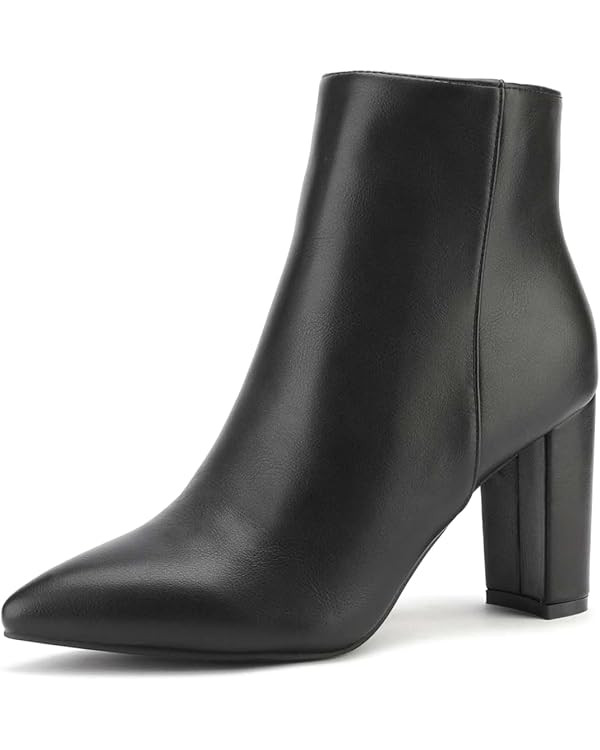 DREAM PAIRS Women's Chunky Heel Ankle Booties Pointed Toe Short Boots | Amazon (US)