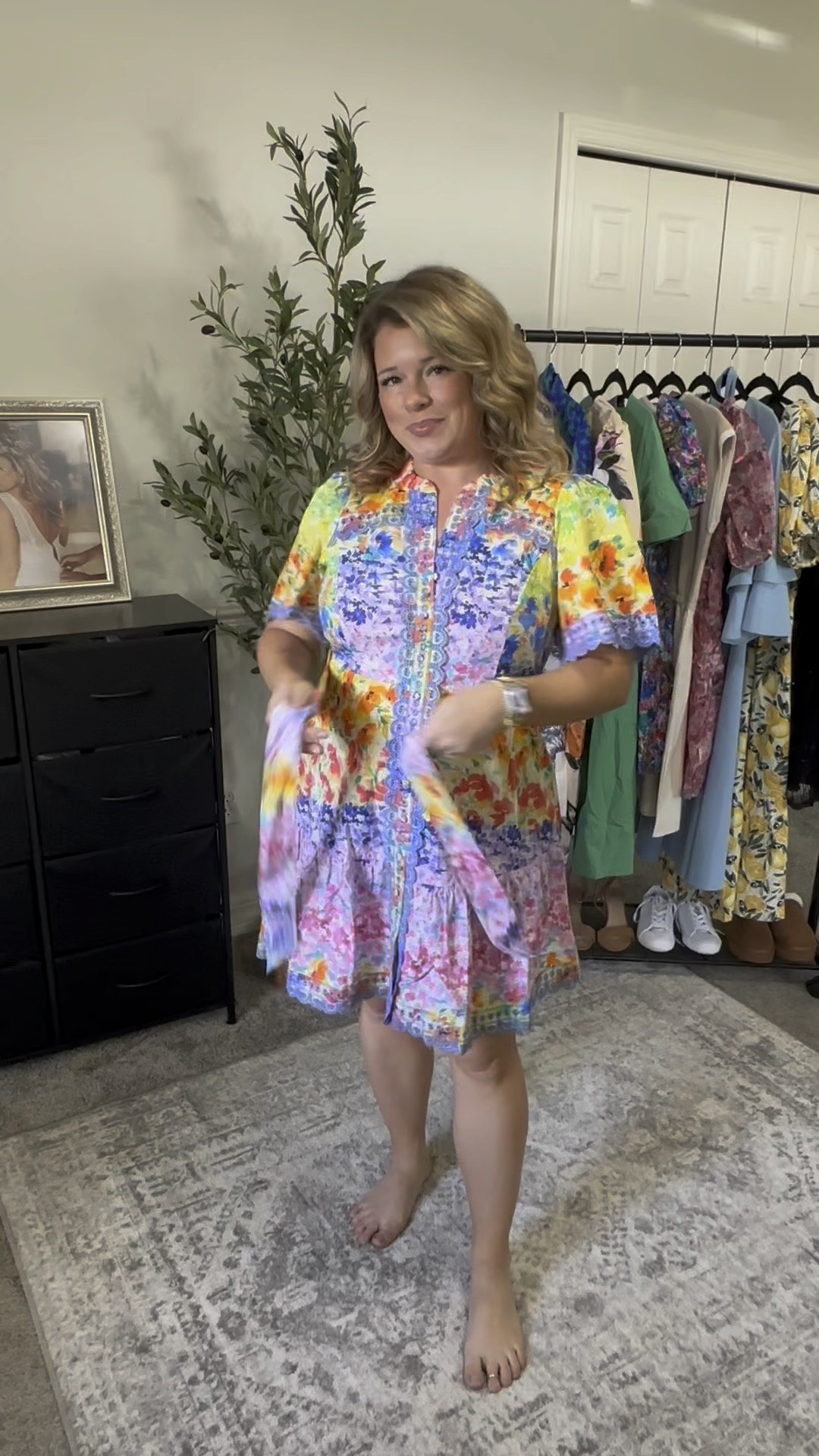 This stunning high end material floral mini dress is so perfect for all the vibrant exciting occasions for summertime. This is such a Florida girl dress.

Colorful floral dress
Puff sleeves dress
Midsize dress
Mini dress
Button down dress
Embroidered dress
Size large
Size 12
Summer dress
Wedding guest dress
Vacation dress

#LTKMidsize #LTKStyleTip #LTKParties