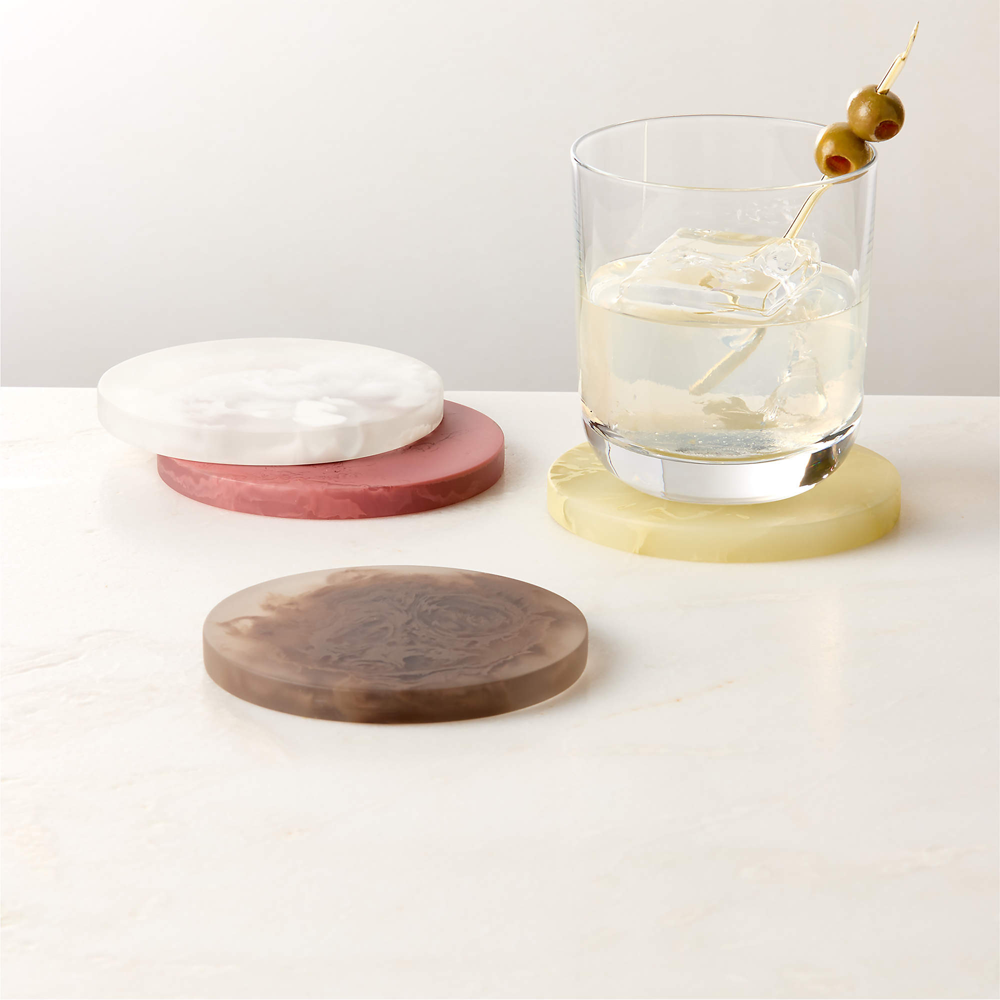 Maude Resin Coasters Set of 4 | CB2 | CB2