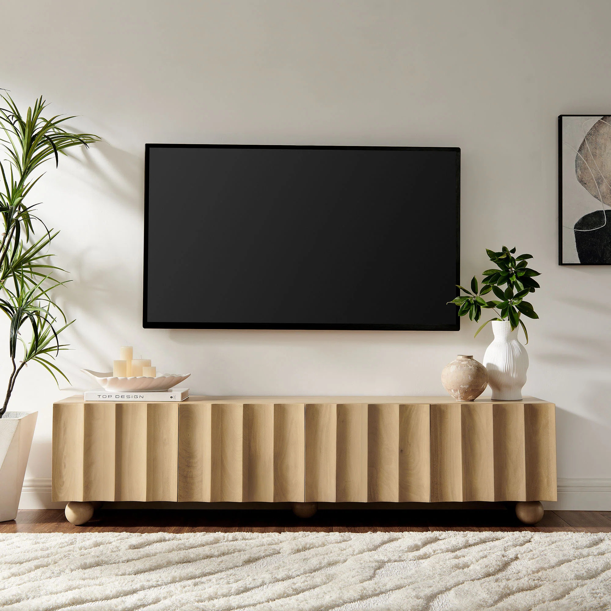 Sorren Scalloped Wood TV Stand | Wayfair North America