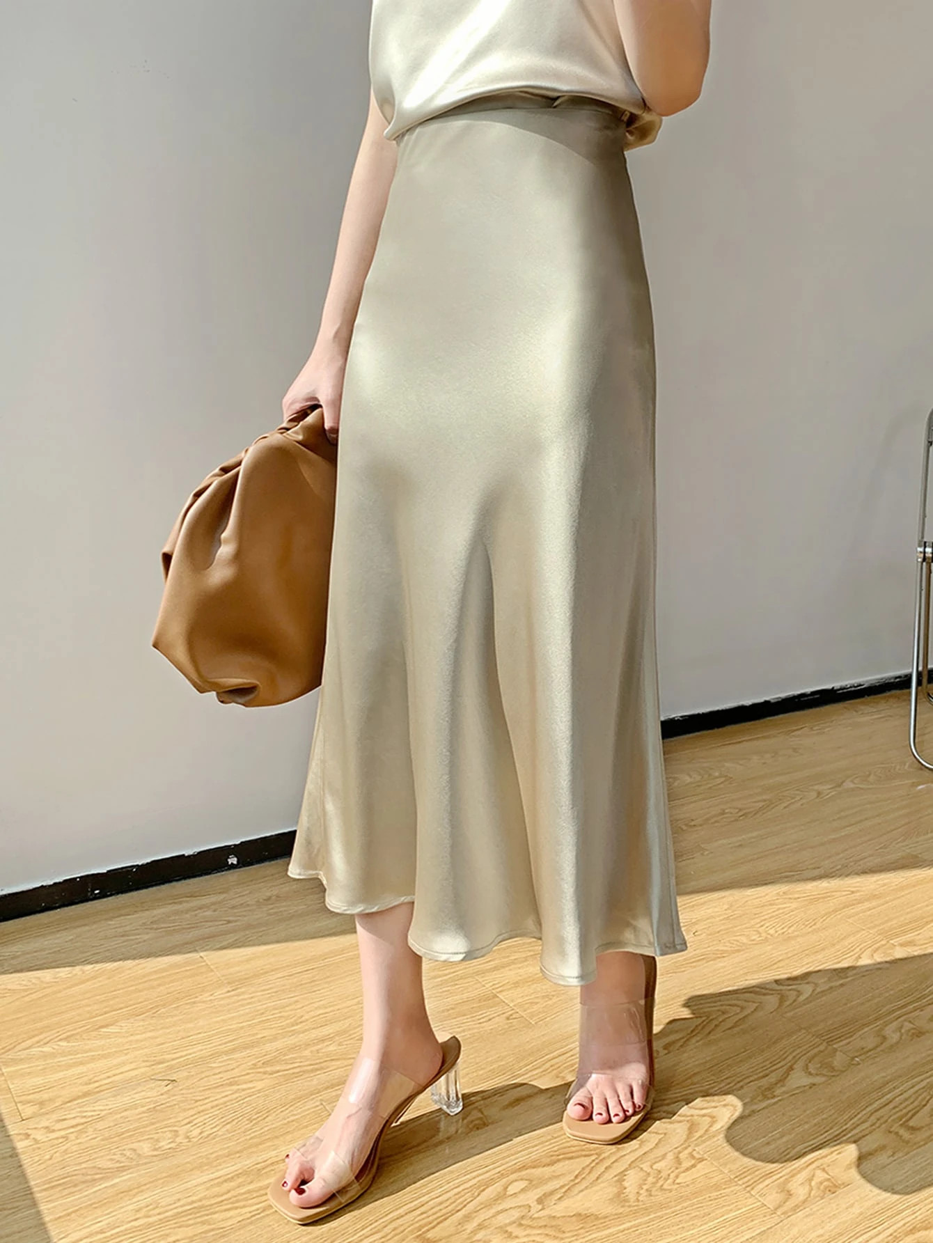 DAZY High Waist Solid A-line Skirt | SHEIN