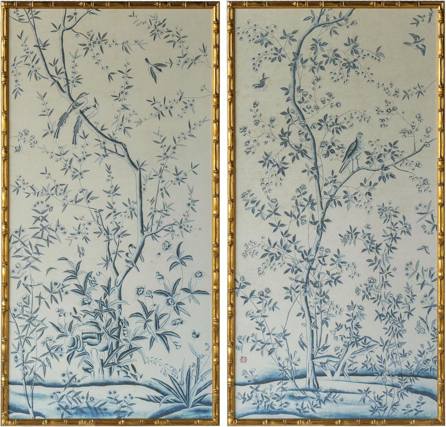 ongFengtang Chinese Rice Paper Print China Flower And Bird Bamboo Frame 54.3 X 28 Inches (Large A... | Amazon (US)