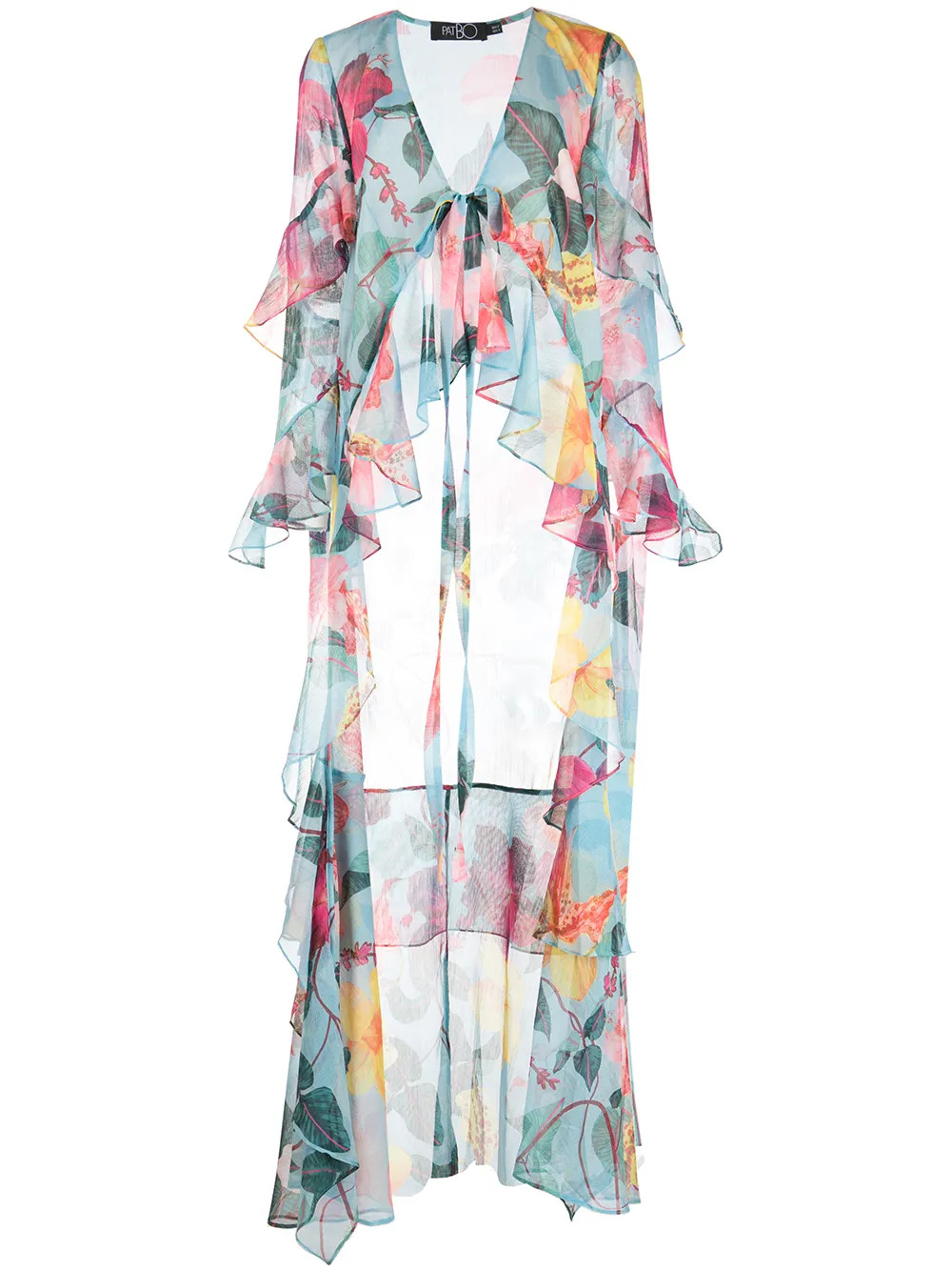 Hibiscus floral-print dip blouse | Farfetch Global