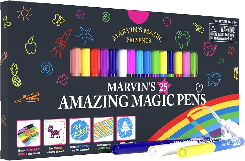 Marvin's Magic - Original x 25 Amazing Magic Marker Pens - Color Changing Magic Pen Art - Create ... | Amazon (US)