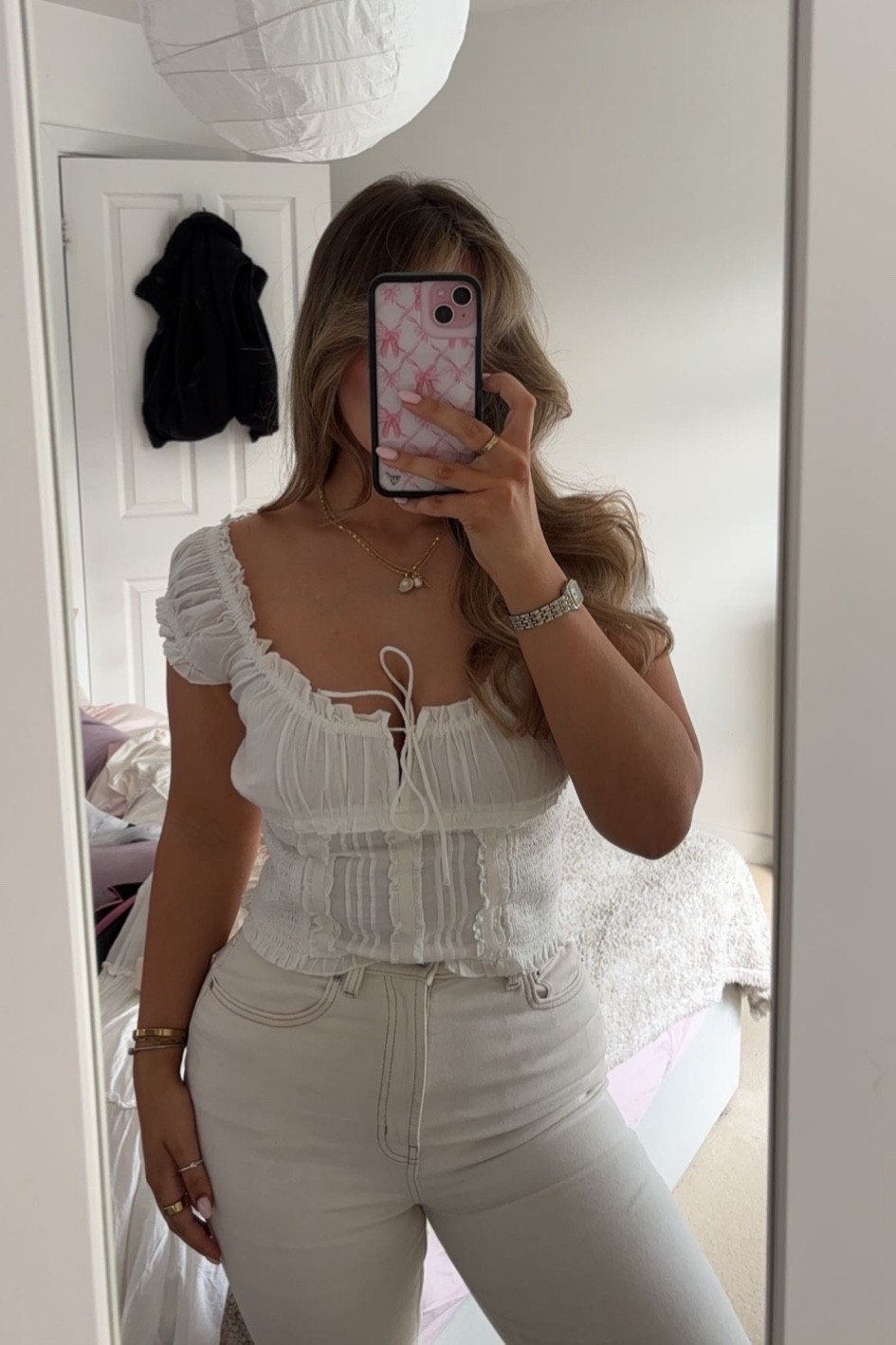 Urban outfitters, Asos, Topshop, Wildflower, Sekonda, Stradivarius, summer outfit, milkmaid top, white ruffle top, white jeans, pearl necklace, white outfit, summer outfits

#LTKeurope #LTKsummer #LTKstyletip