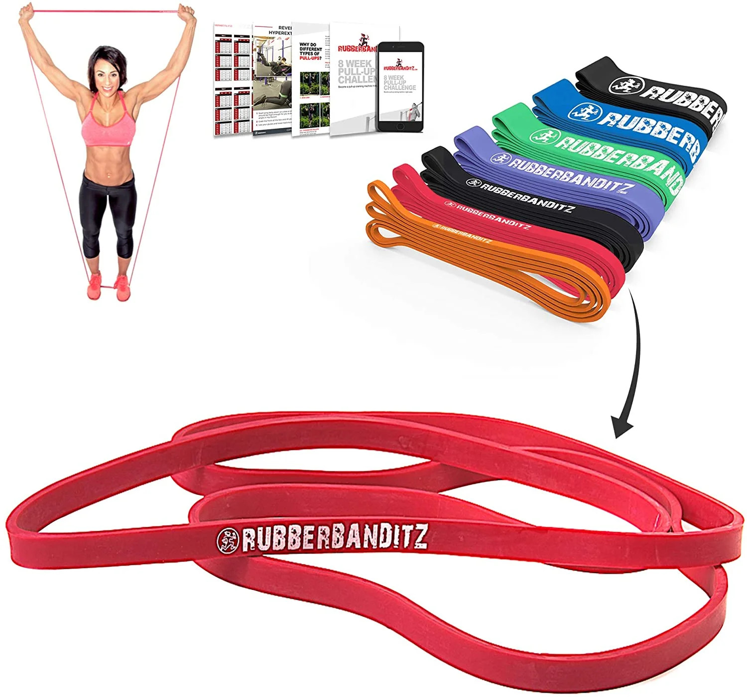 Pull up Assist Resistance Bands by Rubberbanditz | Heavy Duty Loop Workout & Exercise Bands | Walmart (US)