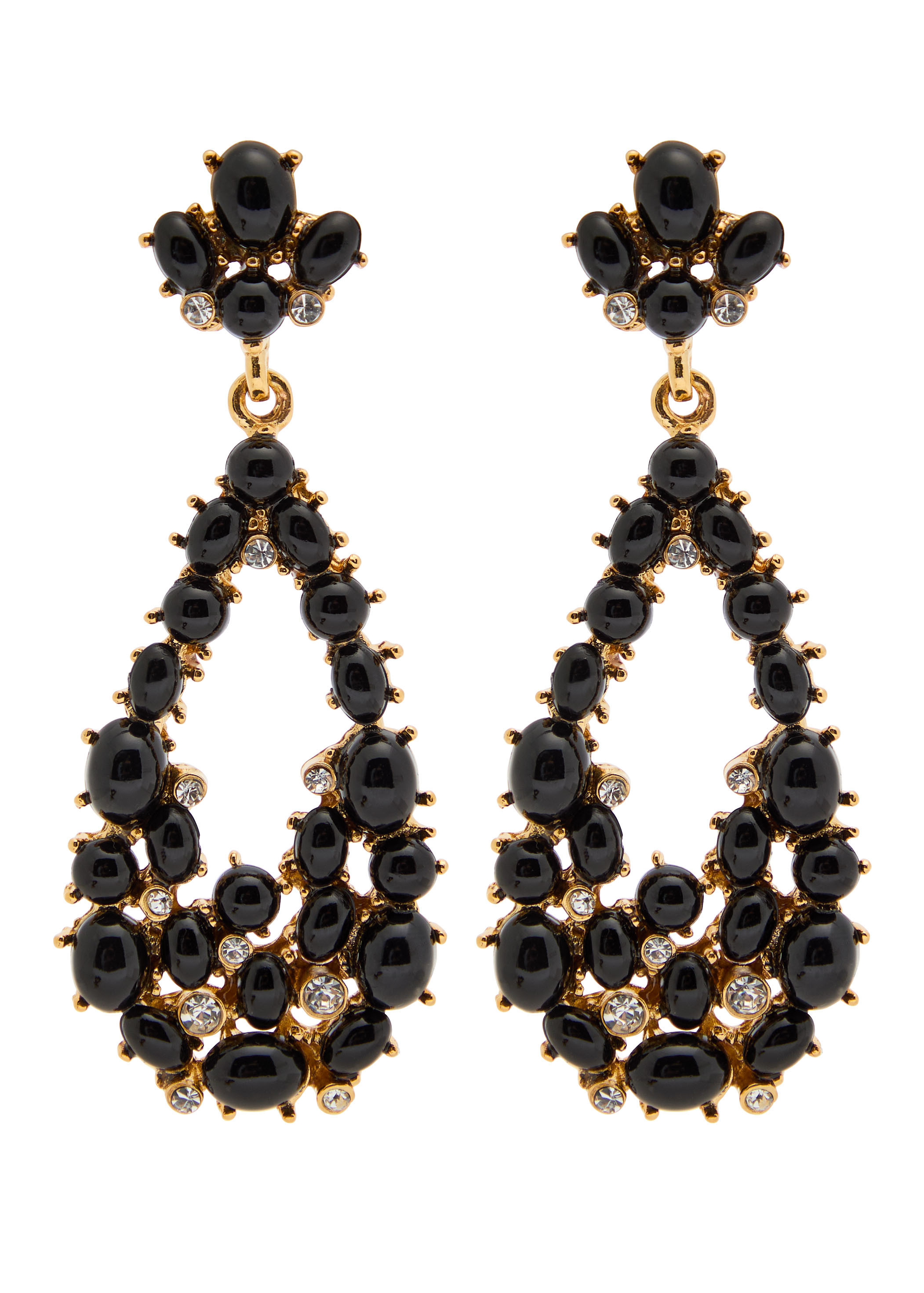 Cabochon-embellished 22kt gold-plated drop earrings | Harvey Nichols