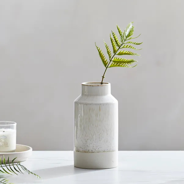 Dorma Purity Ceramic Vase 17cm Cream | Dunelm (migrated)