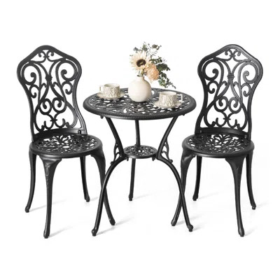 Astoria Grand Best Choice Products 3-Piece Outdoor Rust-Resistant Cast Aluminum Patio Bistro Set ... | Wayfair North America
