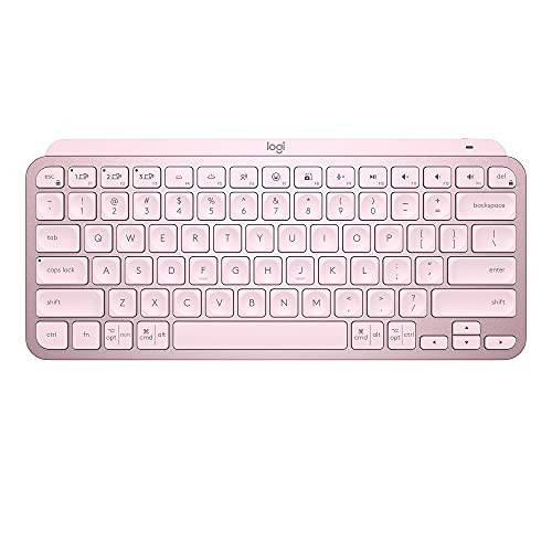 Logitech MX Keys Mini Minimalist Wireless Illuminated Keyboard, Compact, Bluetooth, Backlit, USB-C, Compatible with Apple macOS, iOS, Windows, Linux, Android, Metal Build - Rose | Amazon (US)