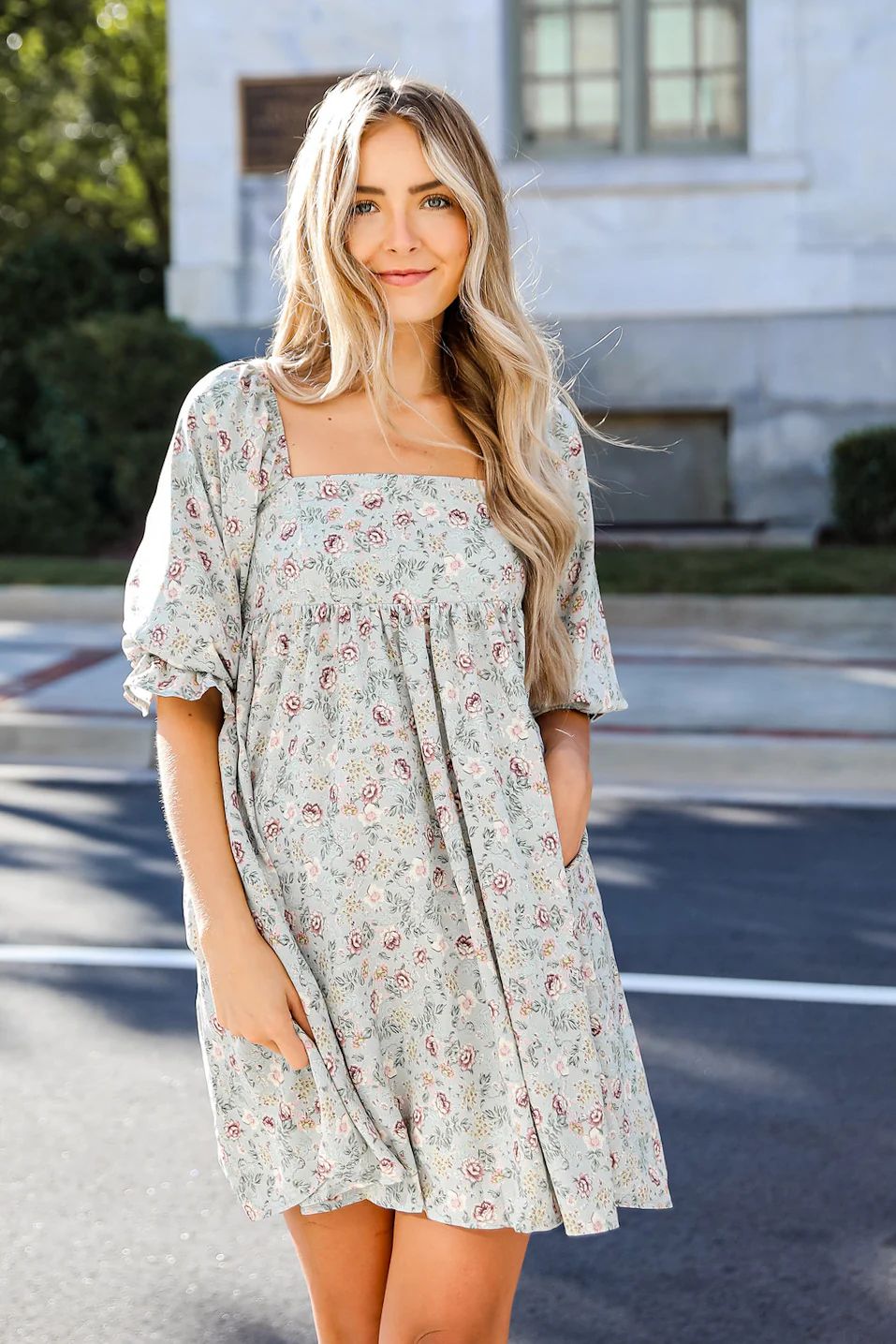 Where The Flowers Bloom Floral Babydoll Mini Dress | Dress Up