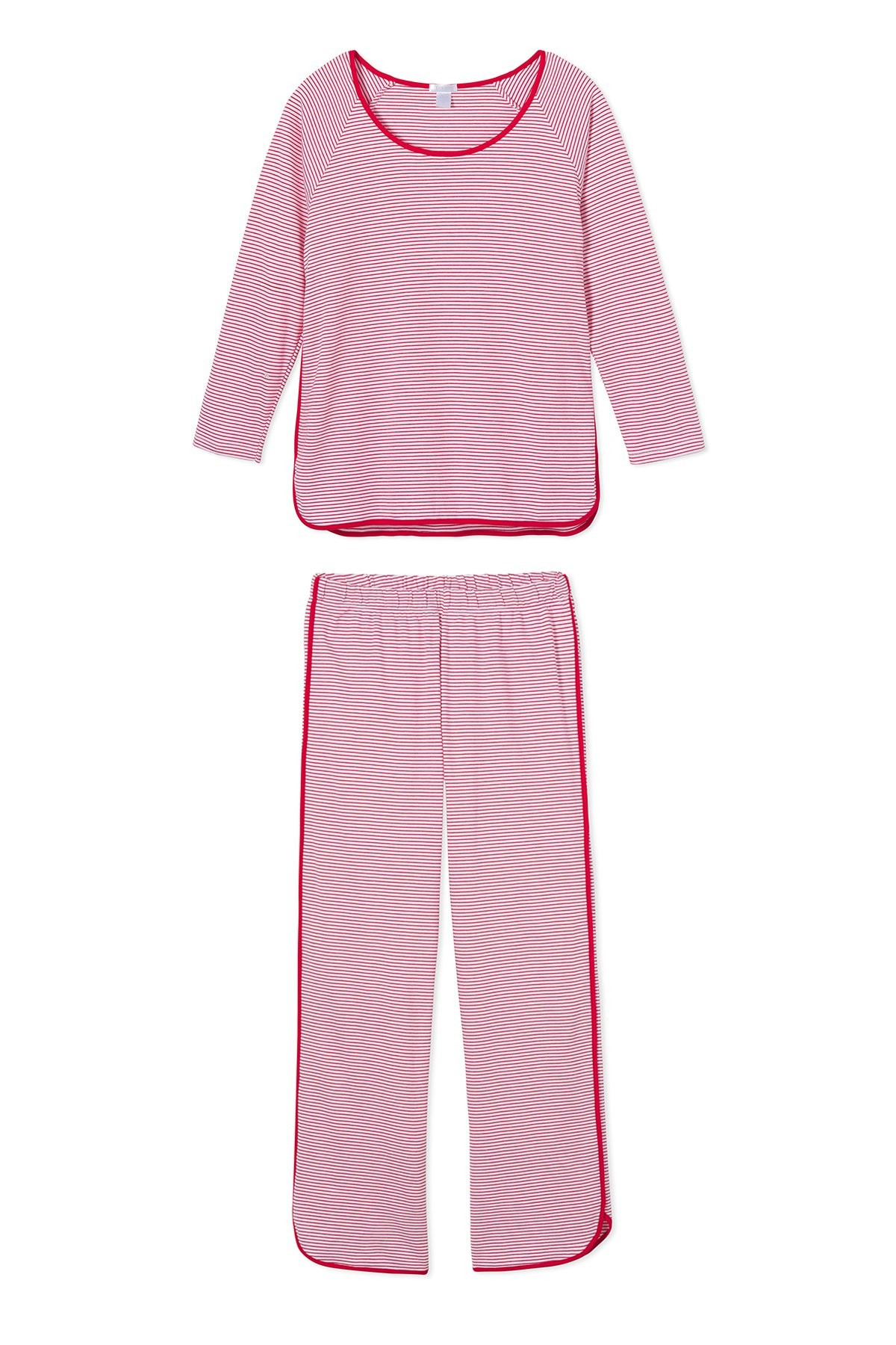 Pima Long-Long Set in Classic Red | Lake Pajamas