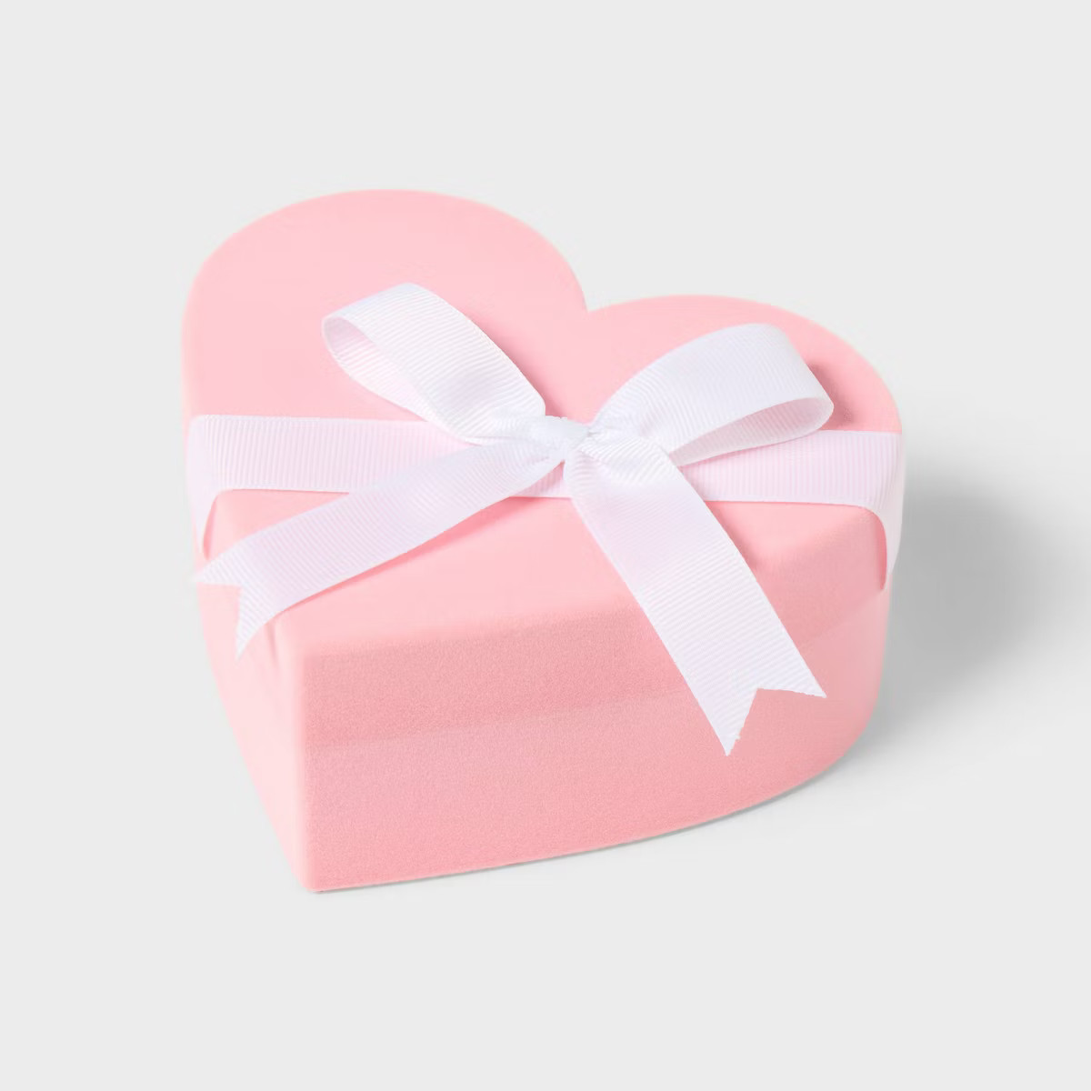 Valentine's Day Small Plastic Flock with Bow Heart Gift Box Pink - Spritz™ | Target