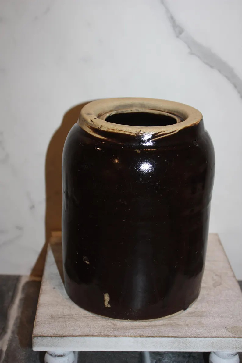 Vintage Root Beer Brown Stoneware Crock | Etsy (US)