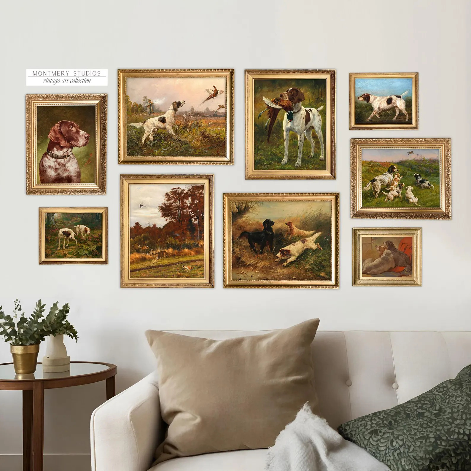 Hunting Dogs Gallery Wall Art Set of 10, Hunting Dog Prints, Farmhouse Decor, Hunter and Hounds, ... | Etsy (Global)
