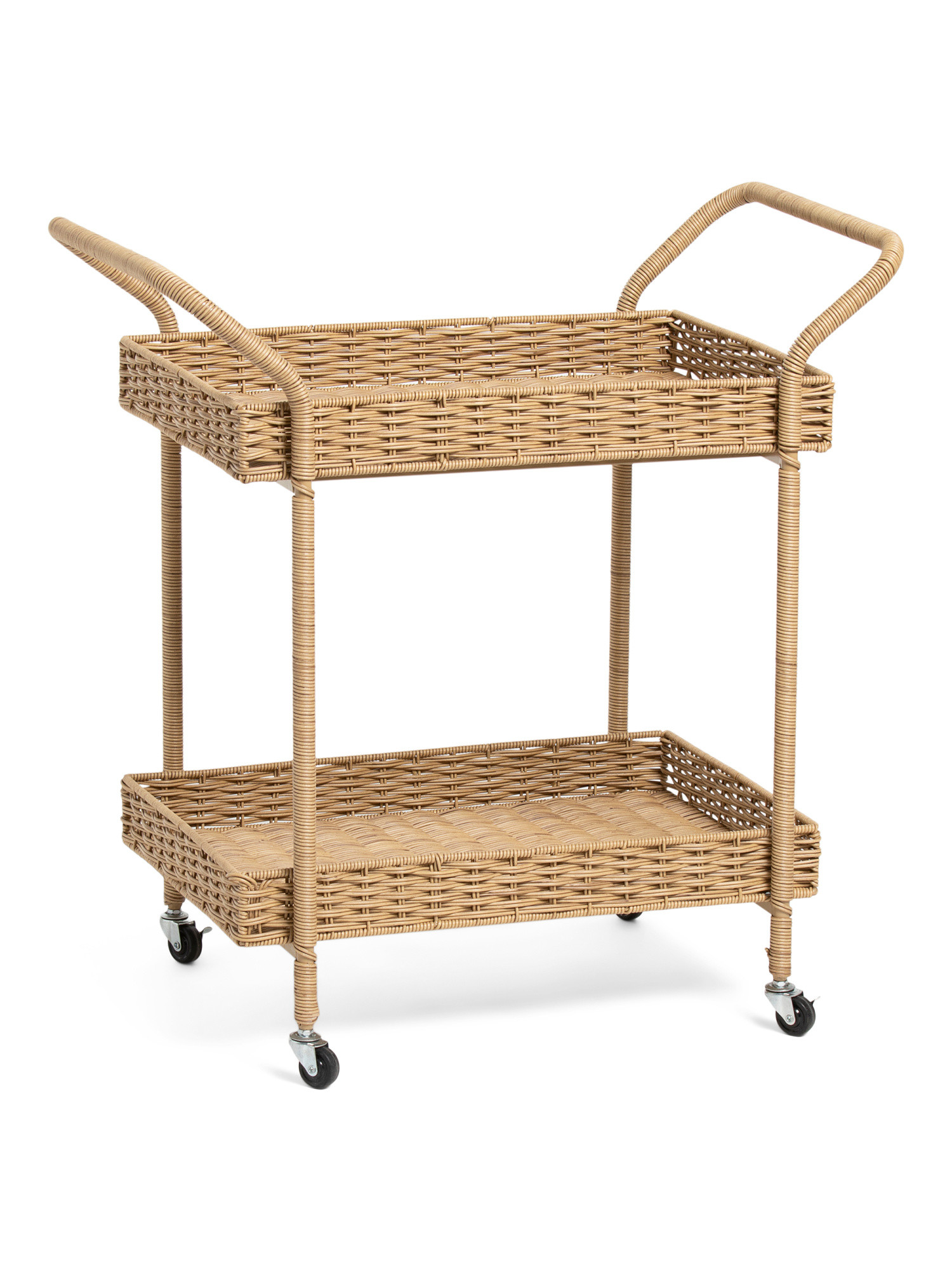 30.5x18.5x31.5 Double Handle Wheeled Bar Cart | Marshalls