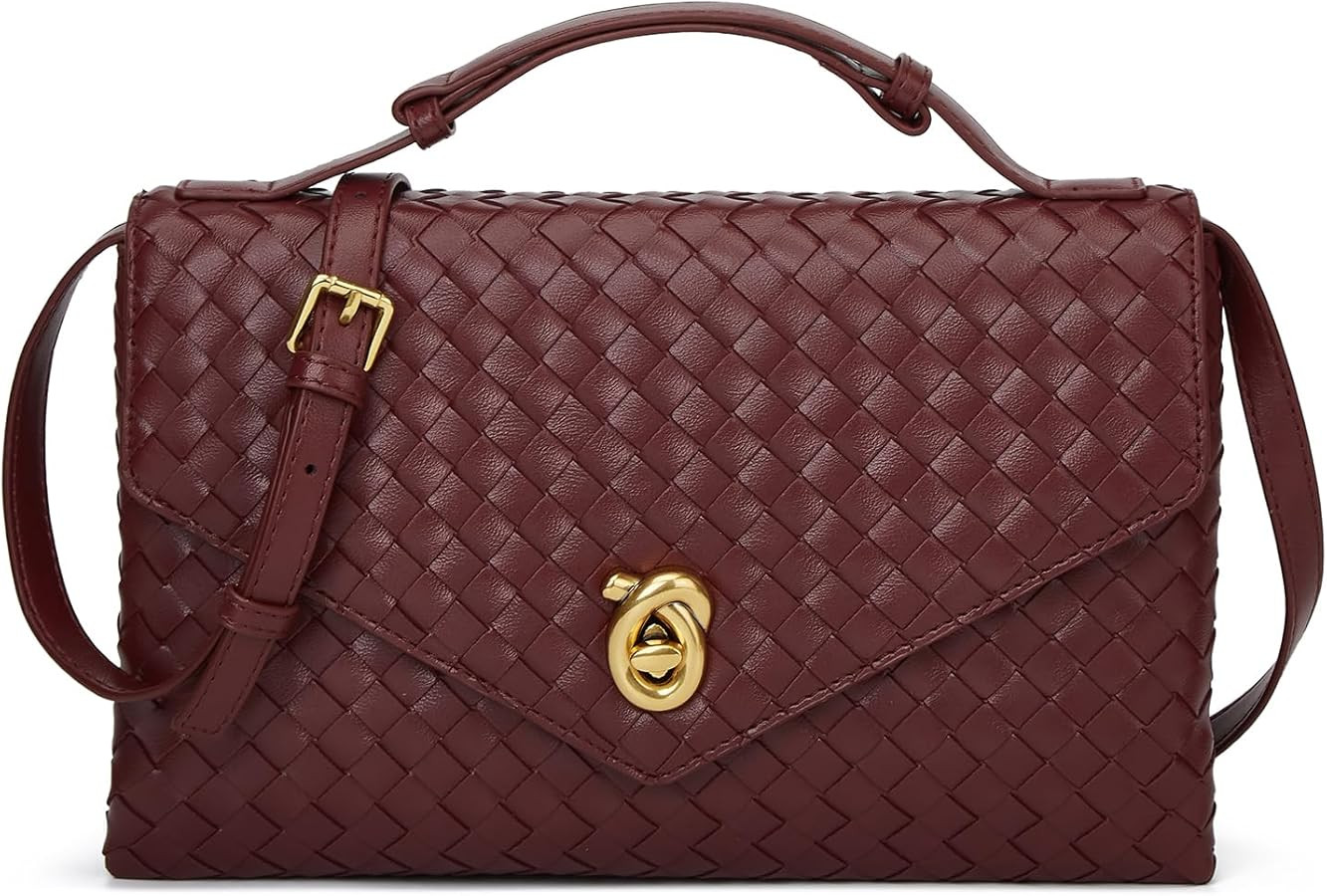 Trendy Woven Evening Clutch Purses Women PU Leather Evening Handbags Underarm Shoulder Crossbody ... | Amazon (US)