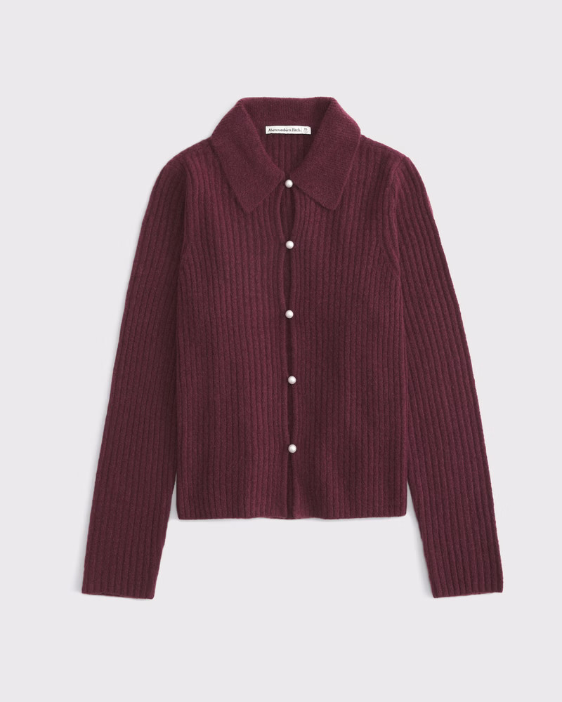 Pearl Button Collared Cardigan | Abercrombie & Fitch (US)