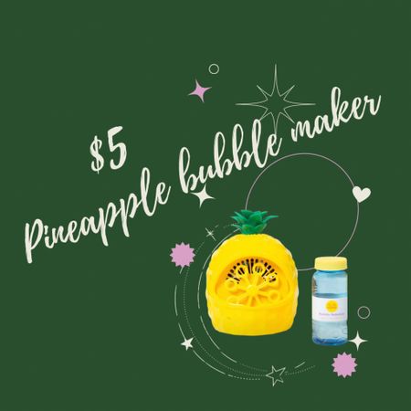 $5 pineapple bubble maker . Bubble machine comes with bubble solution for $5 as well! Super cute and perfect gift set. Kids bday. 

#LTKkids #LTKFind #LTKGiftGuide