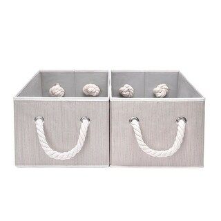 StorageWorks Foldable Fabric Storage Bin w/Cotton Rope Handles, Clay , 2-Pack (20L) | Bed Bath & Beyond