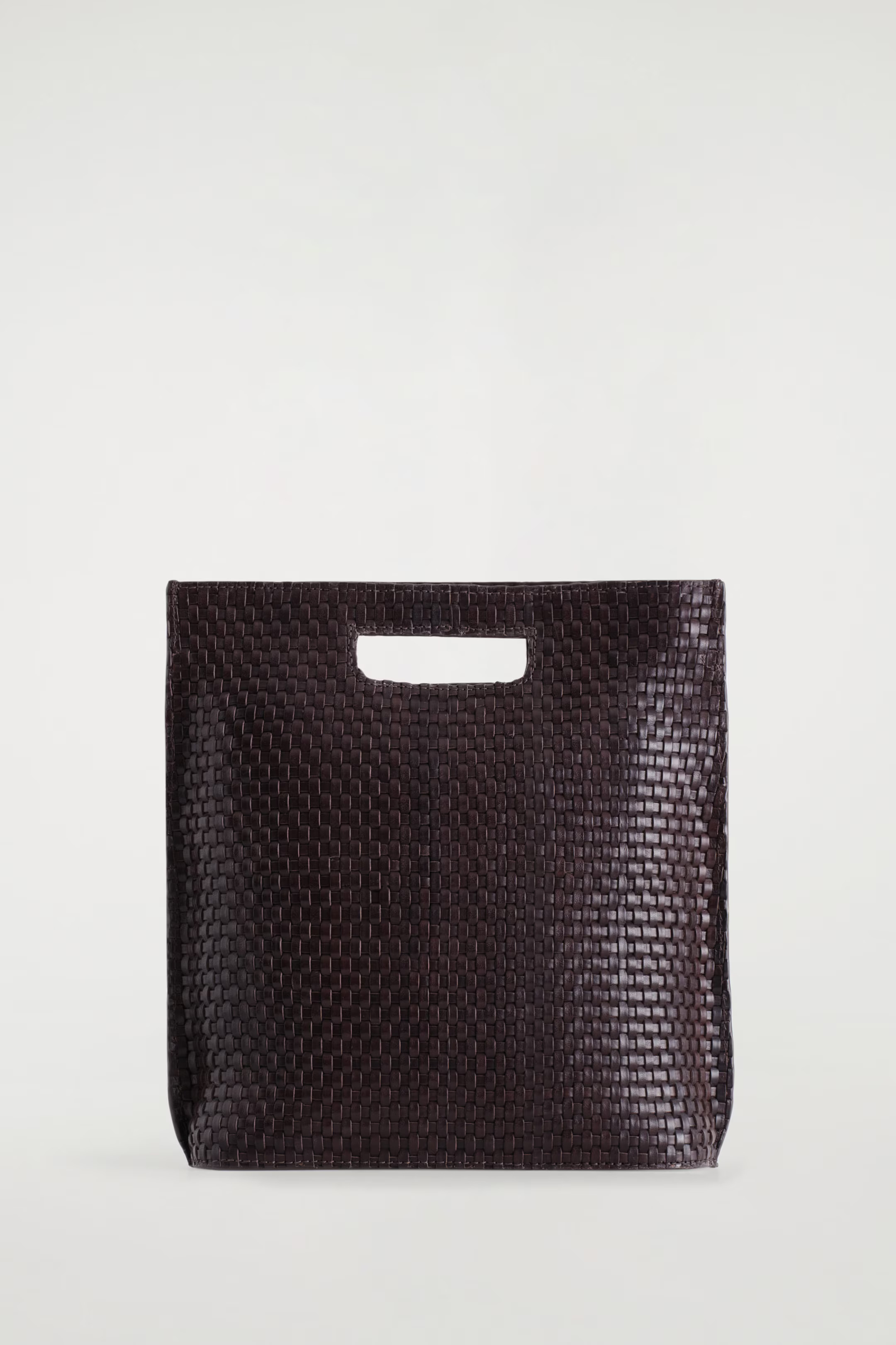 FOLIO HAND-WOVEN BAG - LEATHER - DARK BROWN | COS | COS (EU)