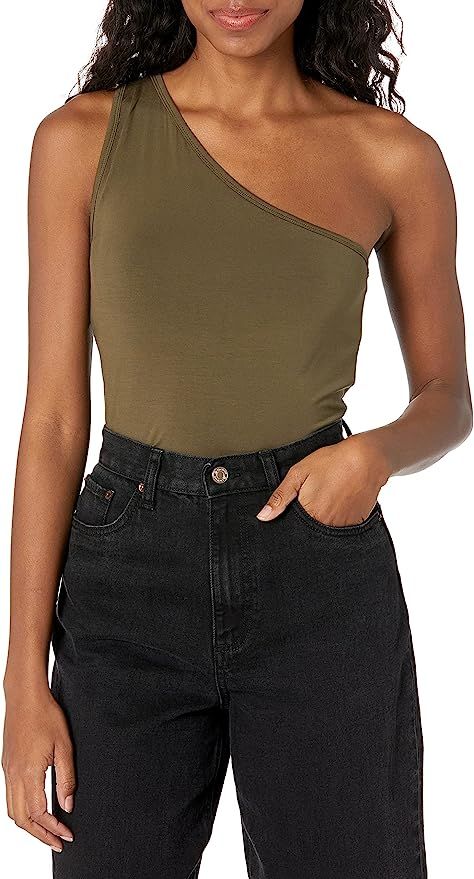 The Drop Women's Payton Asymmetric Fitted One-Shoulder Top | Amazon (US)