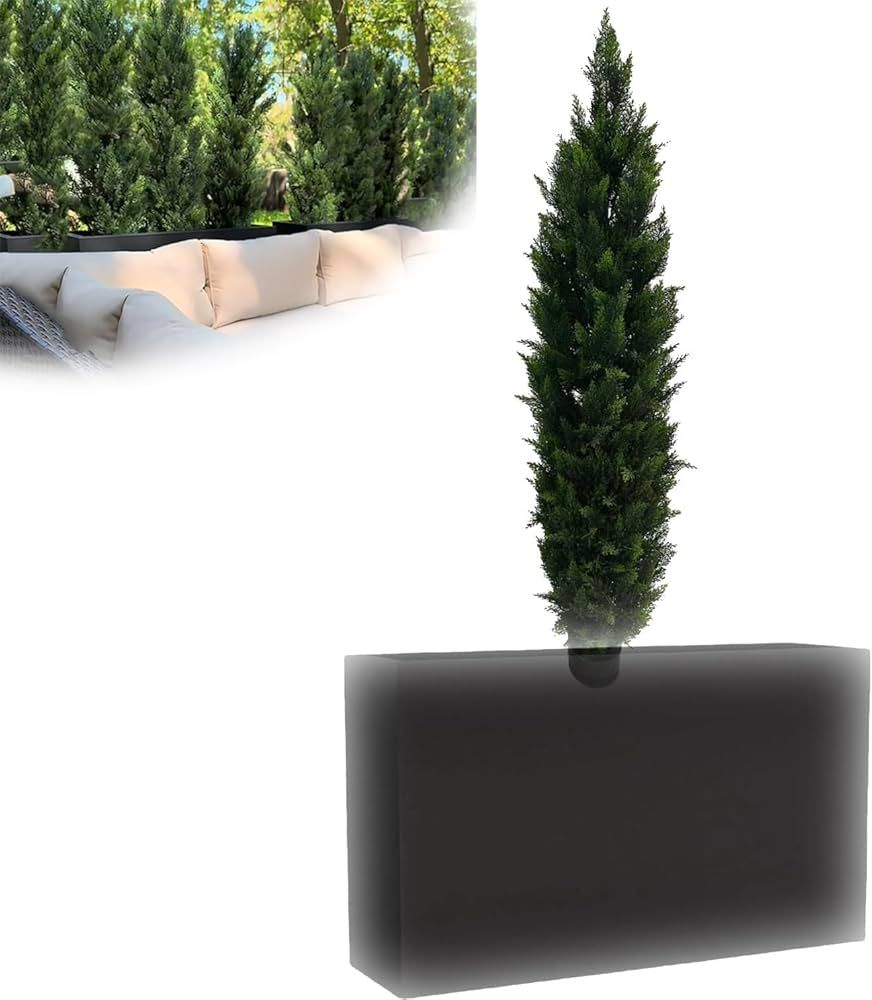 Cedar Tree Privacy Screen,Cedar Tree Privacy Screen Planter Box,Faux Cedar Trees Outdoor Privacy ... | Amazon (US)