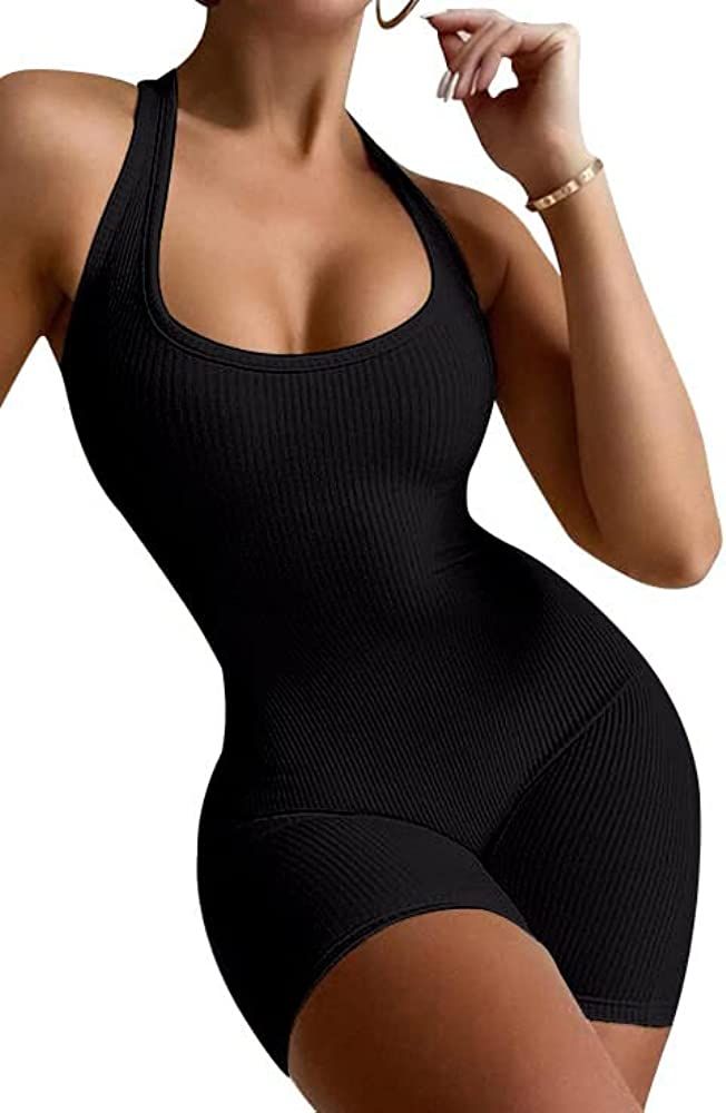 VUTRU Womens Sexy One Piece Deep V Neck Tank Top Sleeveless Backless Shorts Jumpsuits Bodysuit Ca... | Amazon (US)