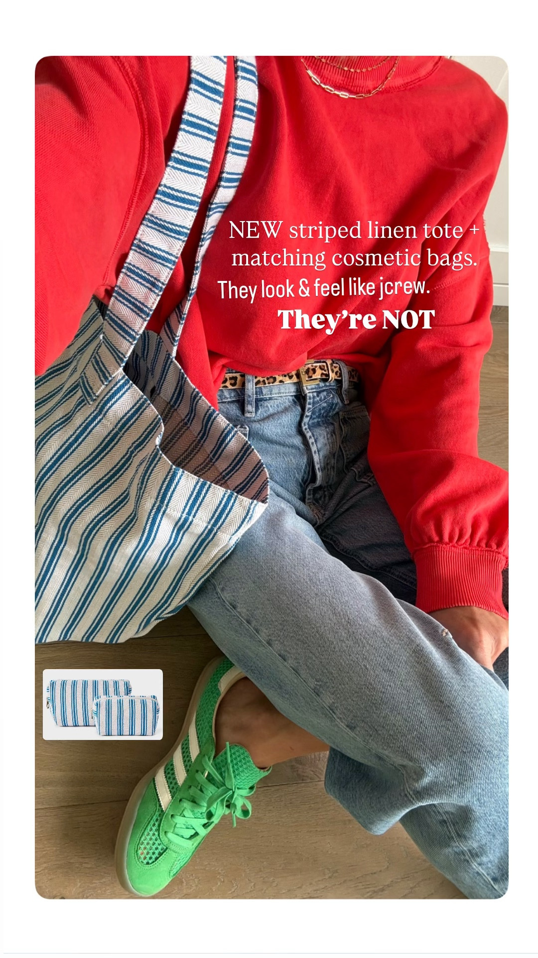 My NEW FAVORITE @Target find!
The look and quality of these bags are SO GOOD! $20 tote & $15 2pc cosmetic bags 
Perfects affordable Mother’s Day gift idea

The pullover I can’t stop wearing. Perfect weight for spring. Fits tts
Jeans so GOOD I bought in two colors. Size down
Fun green sneakers that make me small every time I wear them. Go 1/2 size down from your normal shoe size 
Leopard belt I’ve had for 5+ years

spring outfits 2026
date night outfits
spring dresses
work outfits
travel outfits
vacation outfits beach 
resort wear 2026

#LTKmomlife #LTKOver40 #LTKMothersDay