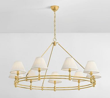 Jamey Large Shaded Round Chandelier (50") | Pottery Barn (US)