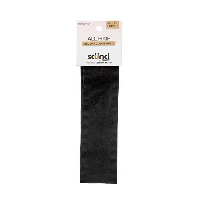 scünci No-Slip Grip Nylon Hosiery Headband - Black - All Hair | Target