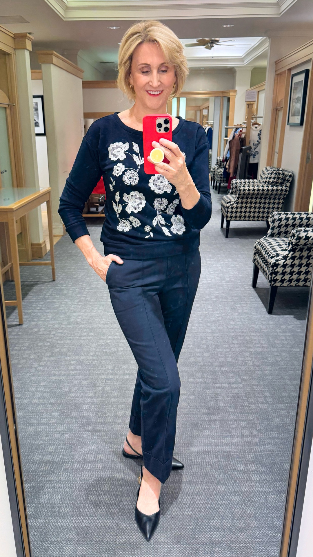 Proof that comfy can still look completely put together 🤍

This embroidered sweatshirt from Talbots had me at hello — it’s soft, a little elevated, and the detailing just makes it feel special. Paired with classic twill straight-leg pants (my forever favourite silhouette) and simple flat slingbacks, it’s that easy balance of relaxed and refined.

#LTKOver40 #LTKSeasonal #LTKootd