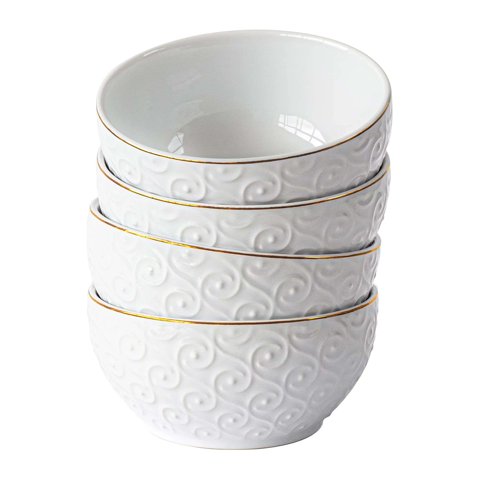 Sofia Home 4 Pack White Stoneware Bowls by Sofia Vergara - Walmart.com | Walmart (US)