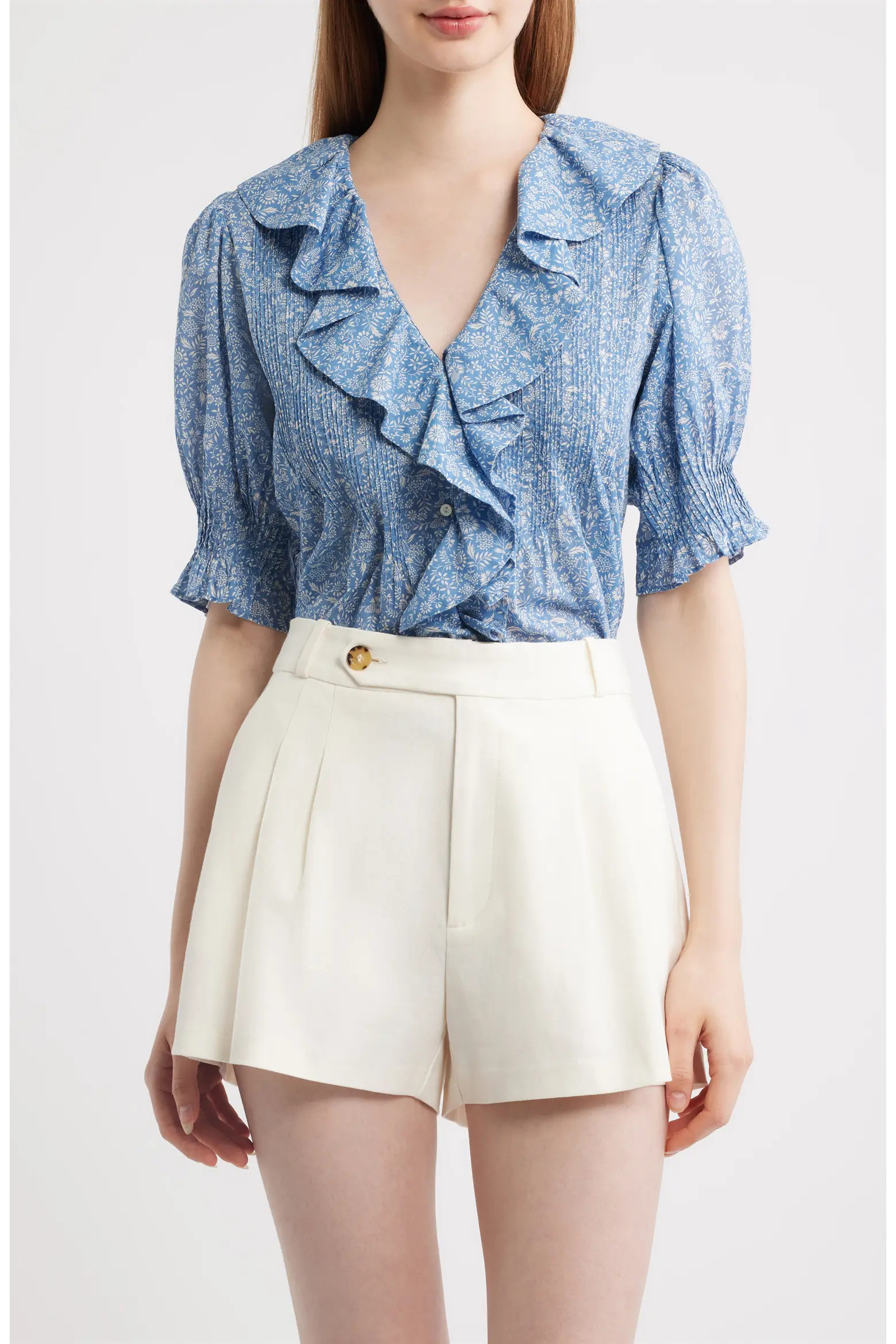 DÔEN Henry Floral Print Ruffle Top (Women) | Nordstrom | Nordstrom