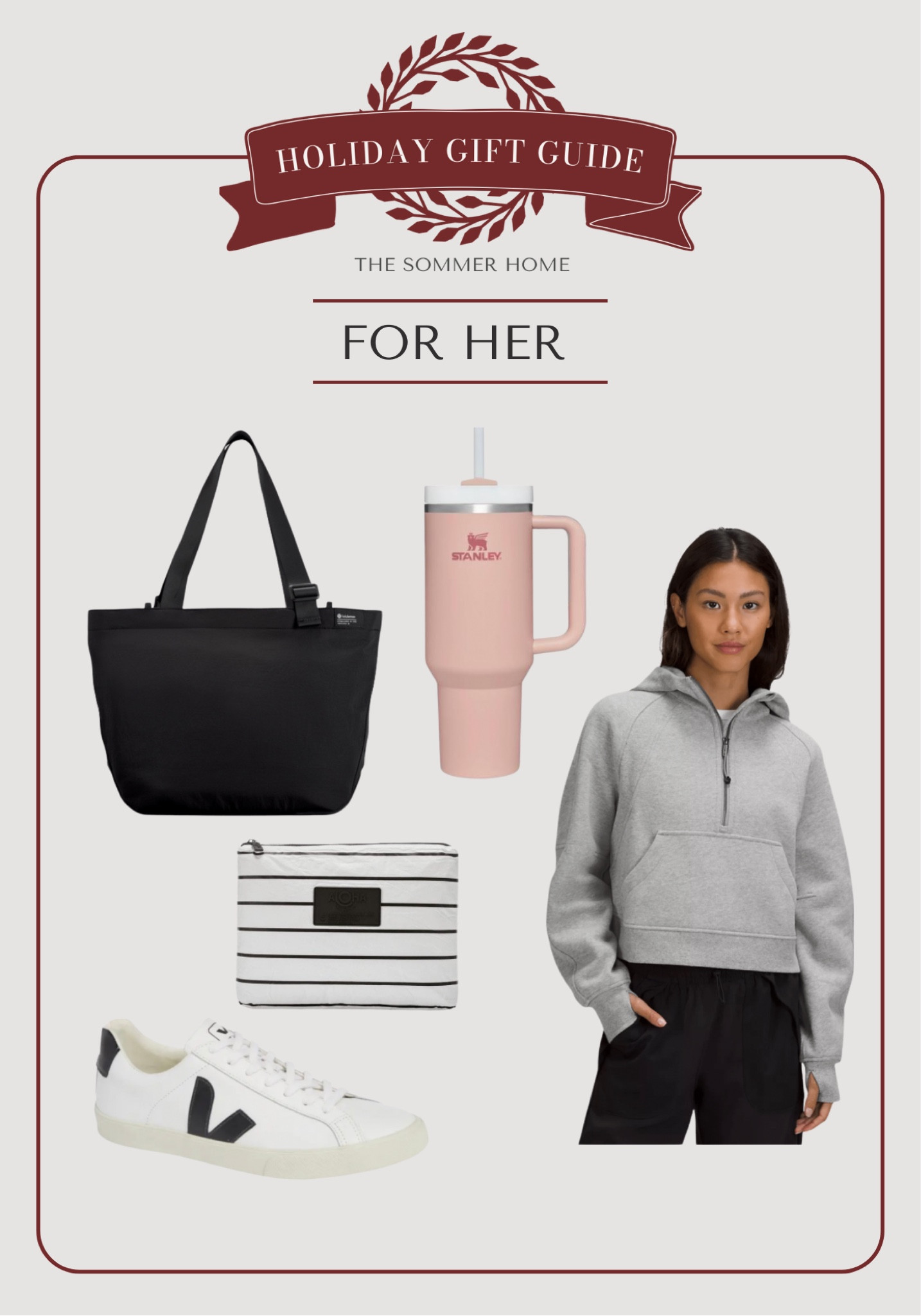 Gifts for her Scuba Oversized Half-Zip Hoodie, Lululemon bag, Stanley Quencher, Veja sneakers 

#LTKCyberweek #LTKHoliday #LTKGiftGuide