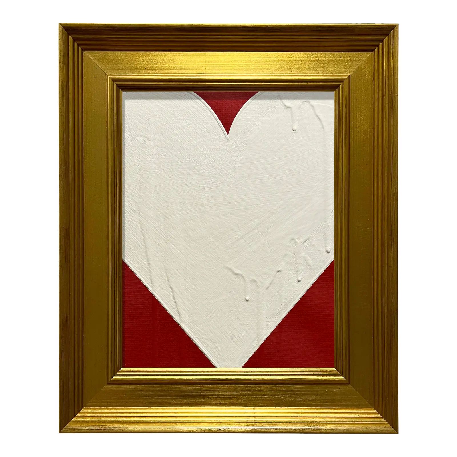 Ron Giusti Mini Heart Red Cream Acrylic Painting | Chairish
