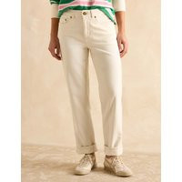 Joules Women's Cotton Rich Straight Leg Jeans With Modal - 12 - Cream, Cream | Marks & Spencer (UK)