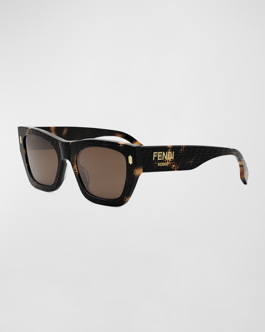 Fendi Roma Acetate Rectangle Sunglasses | Neiman Marcus
