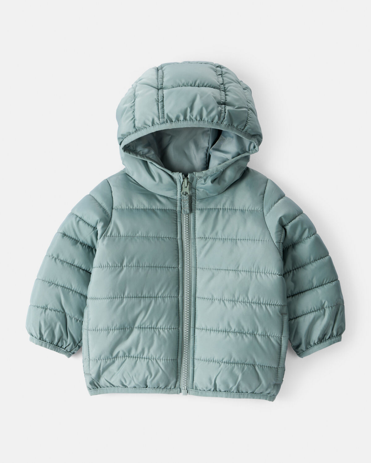 Baby Packable Hooded Puffer Jacket - Green | Carter's Inc