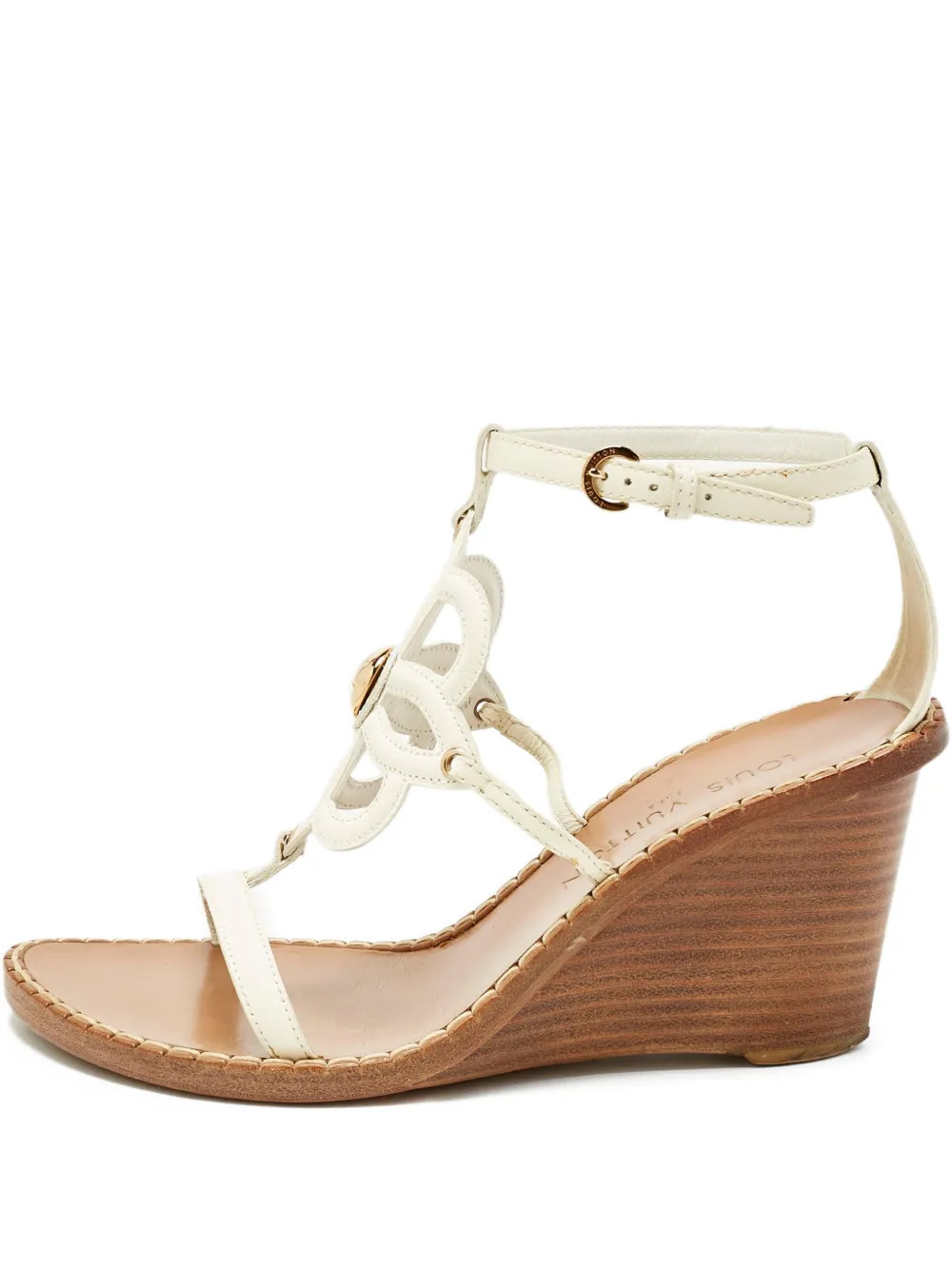 Louis Vuitton Pre-Owned cut-out wedge sandals - Neutrals | Farfetch Global