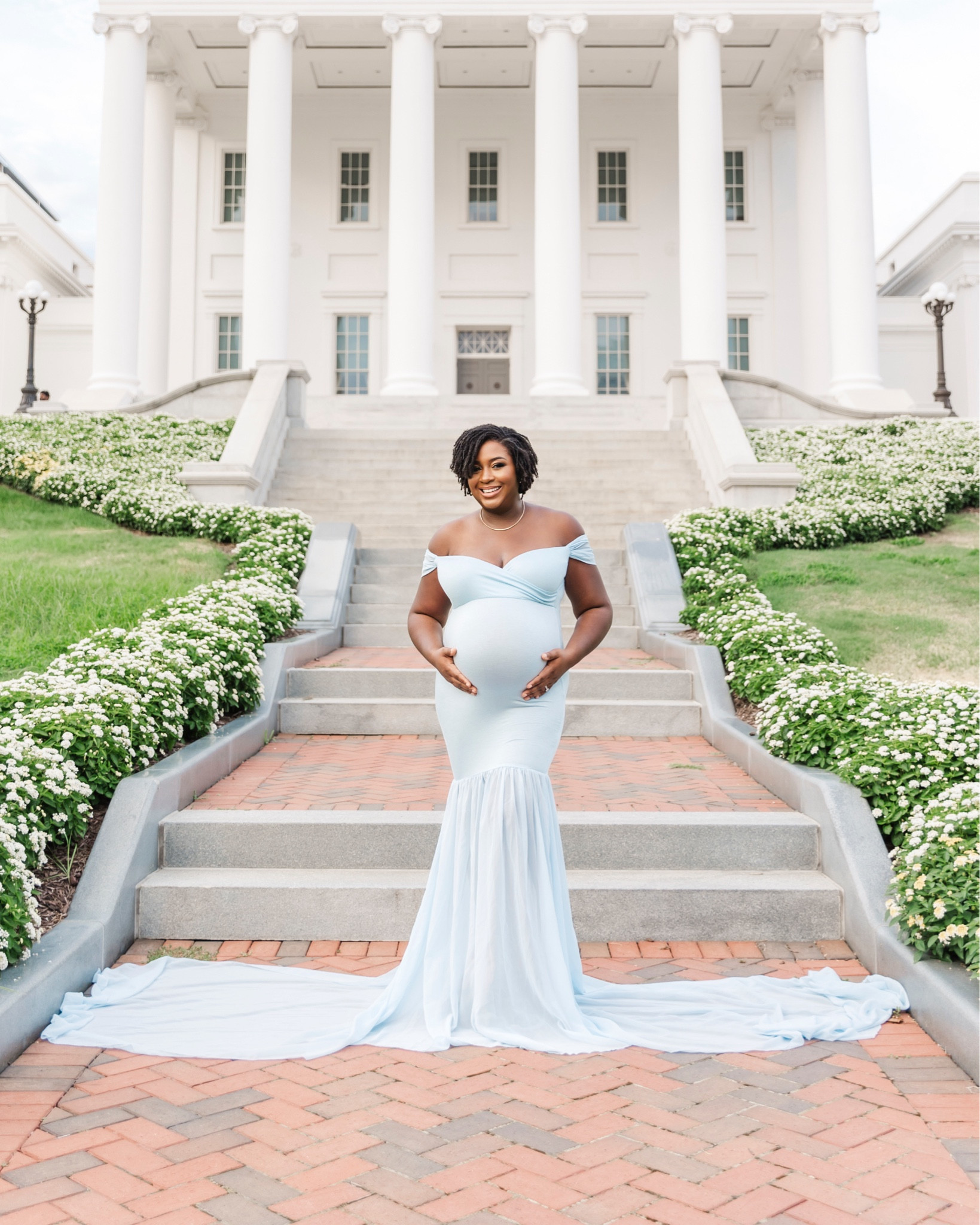The most perfect light blue dress for maternity pictures. The fit and fabric worked so well for my 9-month baby bump. 

Wearing size 

#LTKBump #LTKFindsUnder50 #LTKBaby