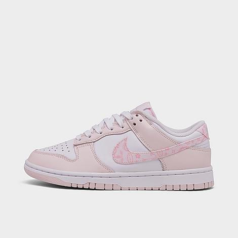 Nike Women's Dunk Low Essential Casual Shoes in Pink/White/White Size 8.5 Leather | Finish Line (US)
