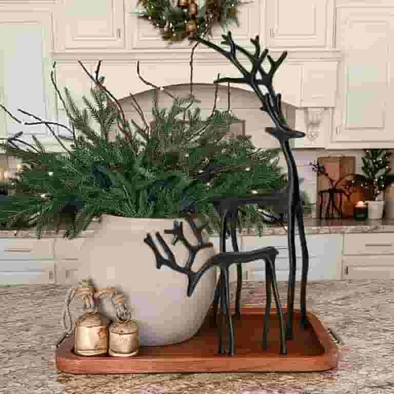 HOCIRET Metal Deer Tabletop Decoration - Black Reindeer Statues Christmas Decorations,Modern Styl... | Walmart (US)