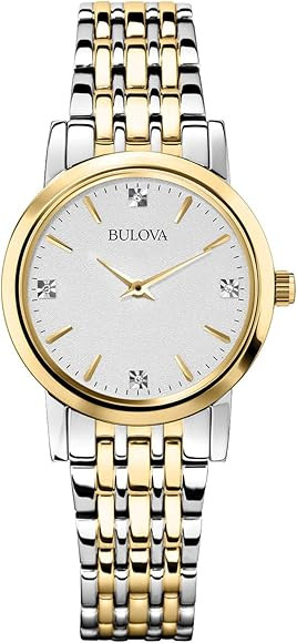 Amazon.com: Bulova Women's 98P115 Diamond Accented Silver-Tone Bracelet Watch: Bulova: Watches | Amazon (US)