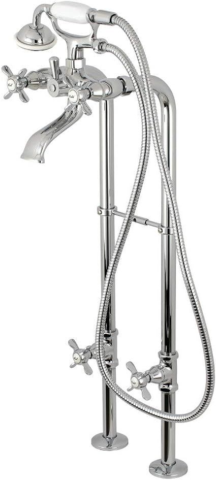 Kingston Brass CCK285K1 Freestanding Tub Faucet with Supply Line, Stop Valve and Handle, Polished... | Amazon (US)